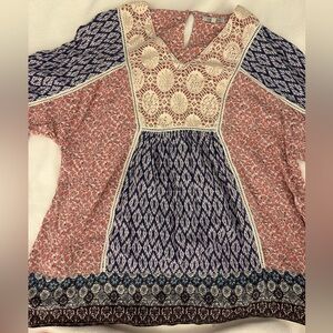 John Mark - Boho Pattern Mix top Size XL